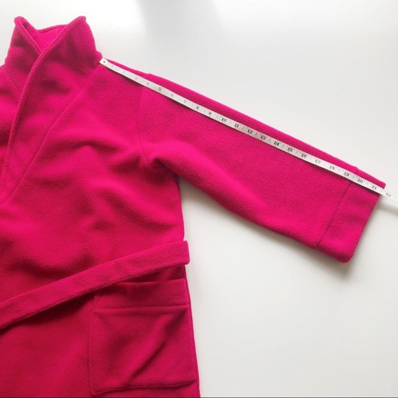 L.L. Bean Kids Fleece Bath Robe Red Pink Girls S 8 - Picture 9 of 10